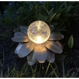 Star Trading LED Solardekoblume Lilly, 3er Pack - Gold,
