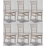 Casa Padrino Designer Acryl Stuhl Set Cappuccino 40 x 46 x H. 92,5 cm - Esszimmerstühle - Acryl Esszimmer Möbel