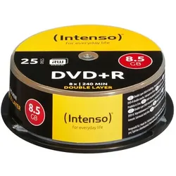 1x25 Intenso DVD+R 8,5GB 8x Speed, Double Layer Cakebox