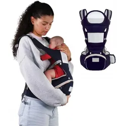 Babytrage 6 in 1. atmungsaktiv. 0–36 Monate. verstellbare Träger. Baumwolle BLAU NO SIZE