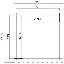Lasita Maja Buffalo 2,75 x 2,75 m Grün