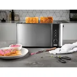 Langschlitztoaster Edelstahl Für 2 Scheiben Mit 6 Stufen & Brotrost - 1000 Watt