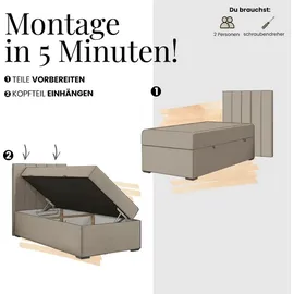 MKS Meble BOXBETT TILIANO 90/200 - Braun Cord - H3 - Links