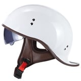 Hanhua Retro Motorrad Halbhelme, Erwachsene Halbschale Jet-Helm Mit Sonnenblende ECE Zertifizierter für Cruiser Chopper Roller Helm