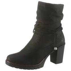 Winterstiefelette, Boots, Trichterabsatz, Warmfutter, mit gerafftem Schaft, Gr. 37, schwarz, , 21764262-37