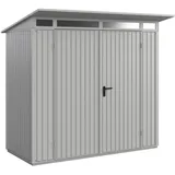 Hörmann Metall-Gerätehaus Berry Classic mit Pultdach Typ 1, 248 x 153 cm,weißaluminium,3,8 m2