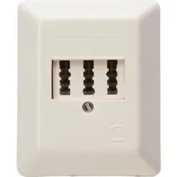 Kopp 33369393 AP Telefonanschlussdose TAE, 1 Amtsleitung und 2 Zusatzgeräte, 3x6/6-polig, NFN-Codierung, Farbe: weiß  - 2 Stück