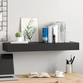 vidaXL Schweberegal mit Schublade 80 x 25 x 8 cm Schwarz