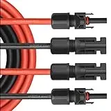 NAmobile Solar Verlängerungskabel für Solarmodule - Solarstecker Solarkabel für Solarpanel - Photovoltaik-Stecker - Kabel 4 mm2 / 6 mm2 - TÜV, Kabelquerschnitt:4mm2, Länge:2X 35m incl. Stecker