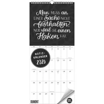 DuMont Buchverlag DUMONT - Funny Quotes Notizkalender 2026 – Typo-Wandkalender im Hochformat 22 x 50 cm – Sprüche-Planer für Humor- & Design-Fans