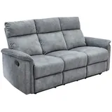 luma-home schönes für dein zuhause luma-home 3-Sitzer-Relaxsofa, Hellgrau, Füllung: Taschenfederkern, einzeln stellbar,Rechteckig, 180x100x90 cm, Wohnzimmer, Sofas & Couches, Sofas, 3-Sitzer Couch Liegefunktion Federkernpolsterung Velours Vintage Grau
