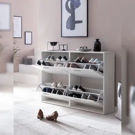 FineBuy Schuhkipper 120 x 81 x 24 cm geschlossen / weiß