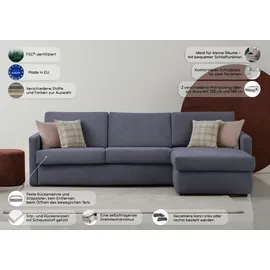 PLACES OF STYLE »GOLDPOINT Ecksofa 264 cm, Liegefläche (140/200cm), L-Form,«, Bettfunktion, Bonell-Federkernmatratze und Dauerschläfer-Funktion