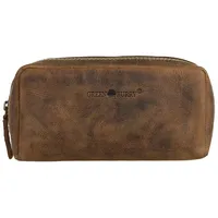 GREENBURRY Kosmetiktasche Kosmetiketui Leder Stitetui Schlamperetui Utilitycase Vintage antik