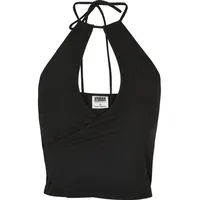 URBAN CLASSICS Ladies Short Wraped Neckholder Top Schwarz XL