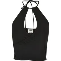 URBAN CLASSICS Ladies Short Wraped Neckholder Top Schwarz XL