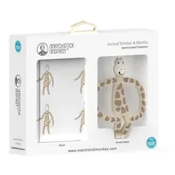 MATCHSTICK MONKEYTM Geschenkset Tier-Beißring Gigi Graffe & Musselin-Tuch