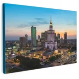 onlywow Leinwand Bilder Erleuchtete Stadt | Gr.: 150 x 100 cm