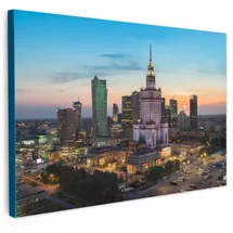 onlywow Leinwand Bilder Erleuchtete Stadt | Gr.: 150 x 100 cm