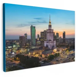 onlywow Leinwand Bilder Erleuchtete Stadt | Gr.: 150 x 100 cm