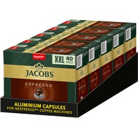 Jacobs Kaffeekapseln Espresso Intenso (nur für kurze Zeit) Megapack XXL, Intensität 10 von 12, 200 Nespresso kompatible Kapseln (5 x 40 Kapseln)