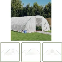 The Living Store - Gewächshaus Mit Stahlrahmen Weiß 24 M2 6x4x2 M - Gewächshaus - Glasgewächshaus - Tomatenhaus - Pflanzenhaus - Gartenhaus