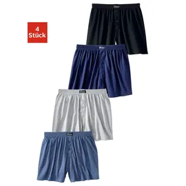 LE JOGGER Weiter Boxer in schwarz, marine, grau-meliert, blau-meliert, | Gr. 3 4 Stk., aus angenehm weicher Baumwoll-Qualität