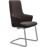 Polsterstuhl STRESSLESS "Laurel", braun (chocolate paloma, chrom glänzend), B:58cm H:105cm T:60cm, Leder PALOMA: PALOMA ist ein durchgefärbtes Semianilin-Möbelleder mit natürlicher Narbung., Stühle, Polsterstuhl, High Back mit Armlehne, Größe L, mit Beinen aus Stahl in Chrom
