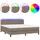 vidaXL Boxspringbett mit Matratze & LED Taupe 180x200 cm Stoff