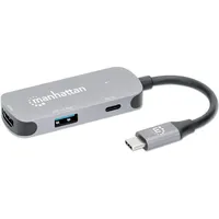 Manhattan USB-C auf HDMI 3-in-1 Docking-Konverter mit Power Delivery