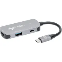 Manhattan USB-C auf HDMI 3-in-1 Docking-Konverter mit Power Delivery