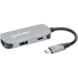 Manhattan USB-C auf HDMI 3-in-1 Docking-Konverter mit Power Delivery