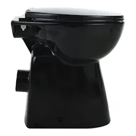 vidaXL Hohe Spülrandlose Toilette Soft-Close 7cm Höher Keramik Schwarz