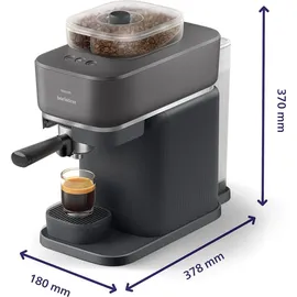 Philips Baristina Espressomaschine BAR320/60 mit Bean Swap Schwarzgrau / Schwarz