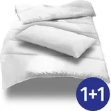 cloudcomfort 135 x 200 cm + 40 x 80 cm Mikrofaser Ganzjahres Bett-Set, extra leicht