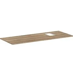 hansgrohe Xelu Q Konsole 54124230 1360 x 550 mm, Ausschnitt rechts, Aufsatzwaschtisch mit Hahnloch, Eiche Natur