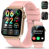 VKROBAG Smartwatch für Damen und Herren mit Telefonfunktion, 1,85 Zoll Smart Watch, 100+ Sportmodi, IP68 Wasserdicht, Fitnessuhr mit Schrittzähler