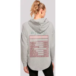 Kapuzenpullover F4NT4STIC "Mom Nutrition Facts", Damen, Gr. XS, grau, Obermaterial: 100% Baumwolle, casual, oversize, Langarm, Pullover, Premium Qualität