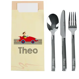 Striefchen® Kinderbesteck für Jungen und Mädchen mit Gratis Gravur Auto