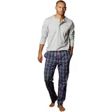 S.Oliver Pyjama S.OLIVER Gr. 48/50, grau (grau-meliert) Herren Homewear-Sets in langer Form mit Knopfleiste