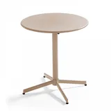 Oviala Gartentisch, Taupe, Metall, Rund, 50x72x90 cm, Gartenmöbel, Gartentische, Klapptische