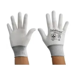 SafeGuard ESD Handschuh, ohne Beschichtung, silikonfrei DSWL36571 , 1 Paar, Größe 2XL, weiß/grau