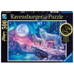 Ravensburger Puzzle Wolf im Nordlicht - Puzzle mit 500 Teilen, Puzzleteile