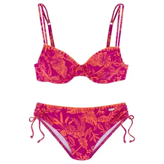 VENICE BEACH Bügel-Bikini Damen orange-pink bedruckt Gr.38 Cup F