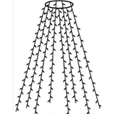 FHS International FHS Lichterkette Baumvorhang 160 LED warmweiß 6/18h Timer