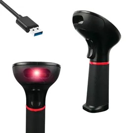 H HDWR Hardware for business Barcodescanner mit Kabel, Azteken-Code, Barcode-Lesegerät mit Manuellem und Automatikmodus, Barcodescanner für QR-und 2D-Codes, Inklusive Ständer, HDWR HD-SL36A