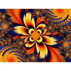 Fototapete PAPERMOON "Abstrakte Verdrehen von Blumen", bunt, B:3,0m L:2,2m, Vlies, Tapeten