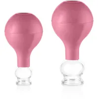 pulox Schröpfgläser aus Echtglas mit Saugball - Set Duo klein in Pink: 2 St