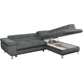 MKS Meble Eckcouch Cord 3-Sitzer Grau