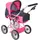 Bayer Chic 2000 - Puppenwagen Leni, 2in1 Kombipuppenwagen mit herausnehmbarer Tragetasche, Kinderwagen für Puppen bis 46 cm Größe, Konfetti pink, 64 x 37 x 68 cm